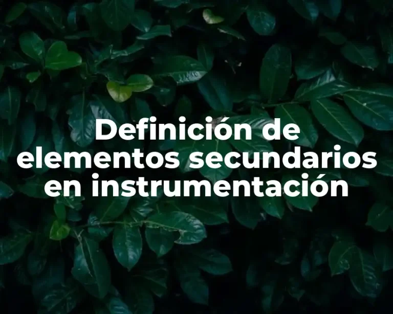 Definición de elementos secundarios en instrumentación