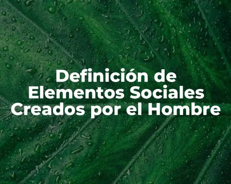 Definición de Elementos Sociales Creados por el Hombre