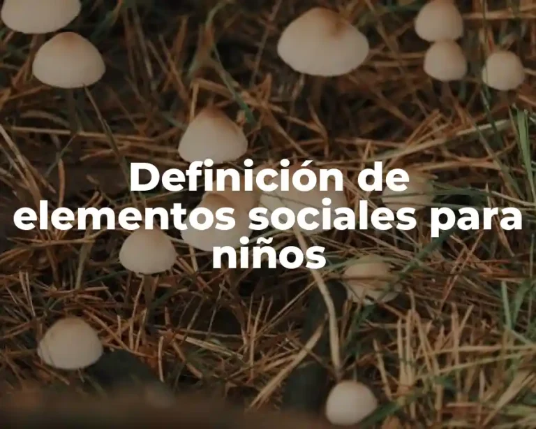 Definición de elementos sociales para niños