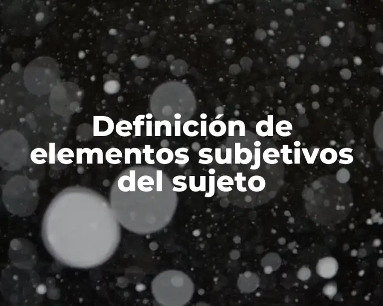 Definición de elementos subjetivos del sujeto