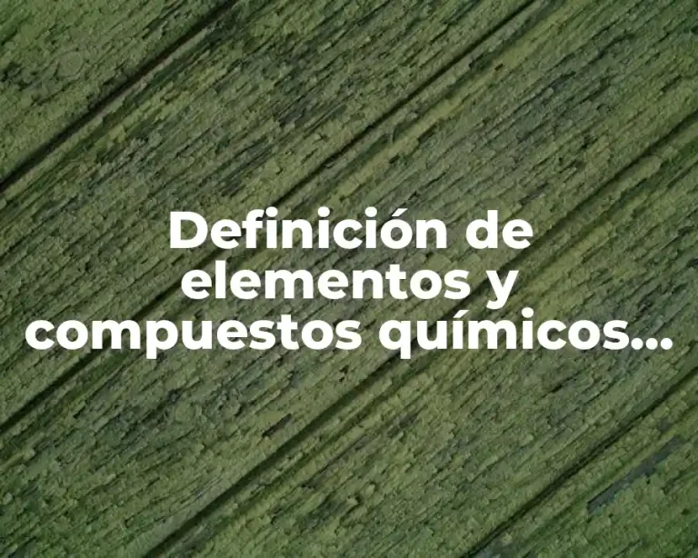 Definición de elementos y compuestos químicos en la vida cotidiana