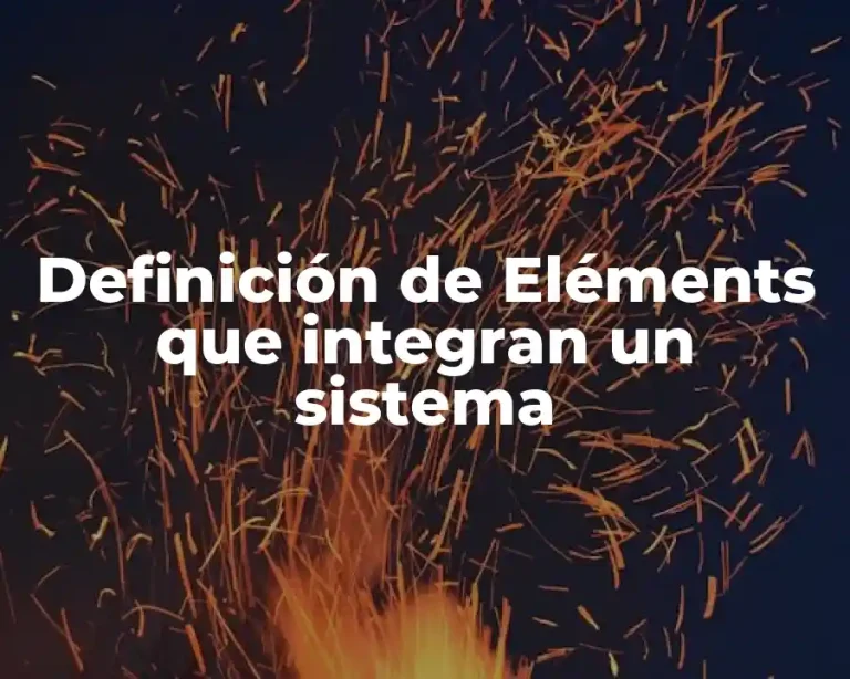 Definición de Eléments que integran un sistema