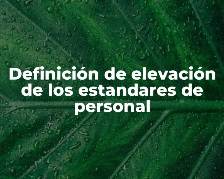 Definición de elevación de los estandares de personal