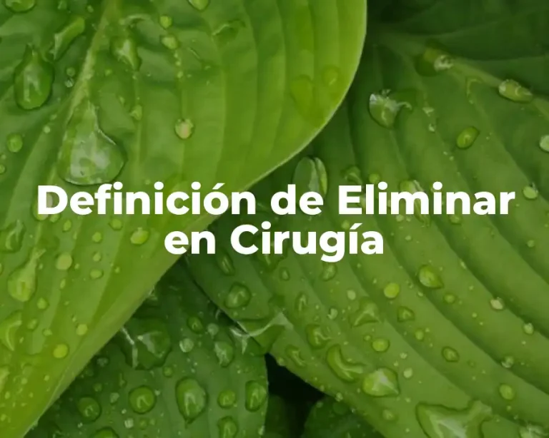 Definición de Eliminar en Cirugía