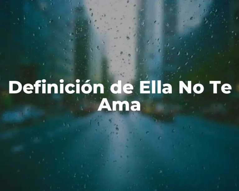 Definición de Ella No Te Ama
