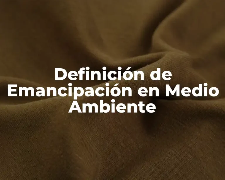 Definición de Emancipación en Medio Ambiente