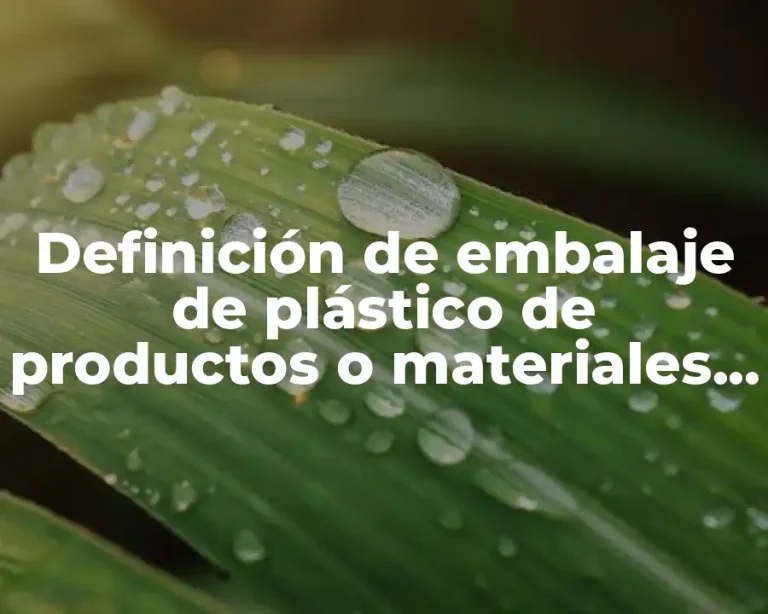 Definición de embalaje de plástico de productos o materiales de ese tipo