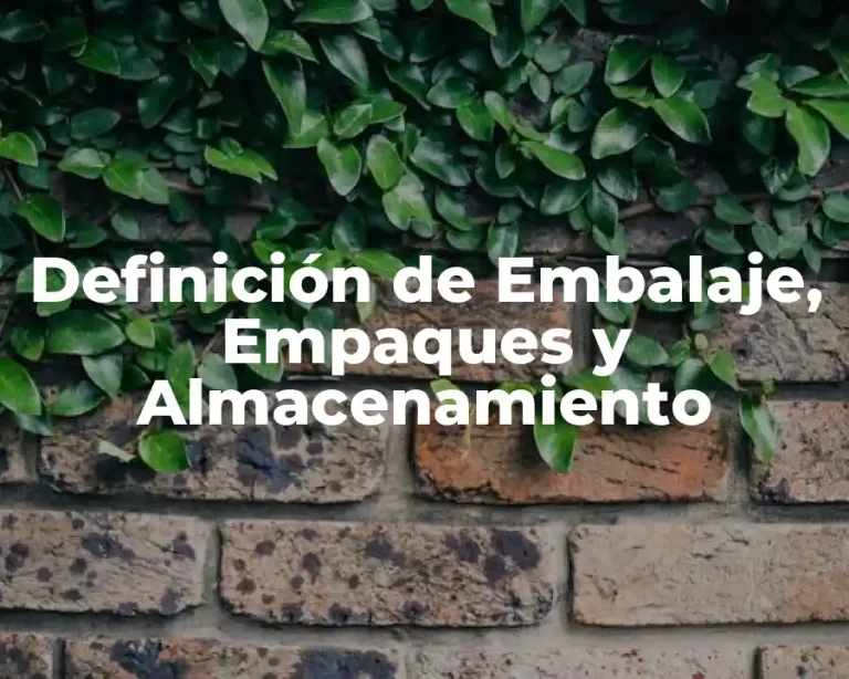 Definición de Embalaje, Empaques y Almacenamiento