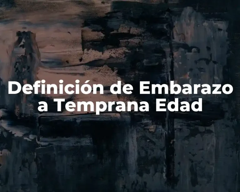 Definición de Embarazo a Temprana Edad