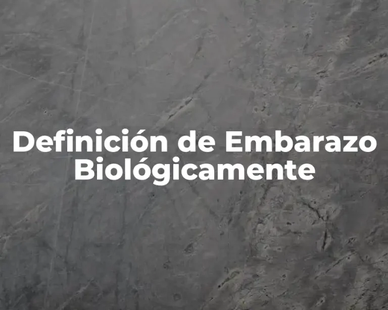Definición de Embarazo Biológicamente