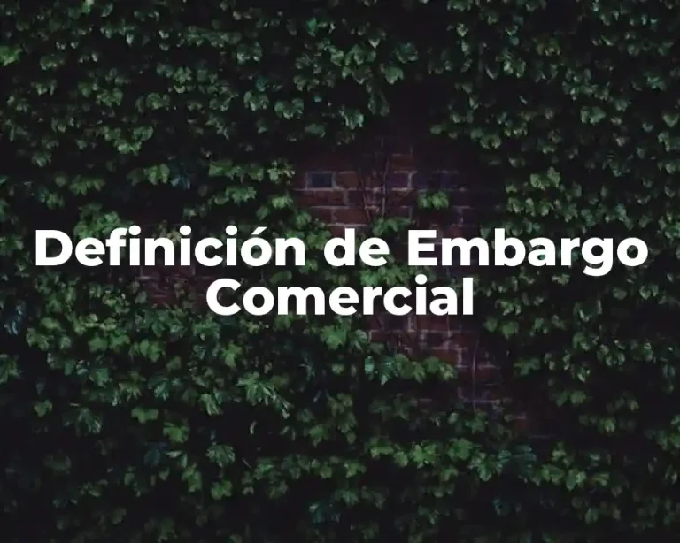 Definición de Embargo Comercial