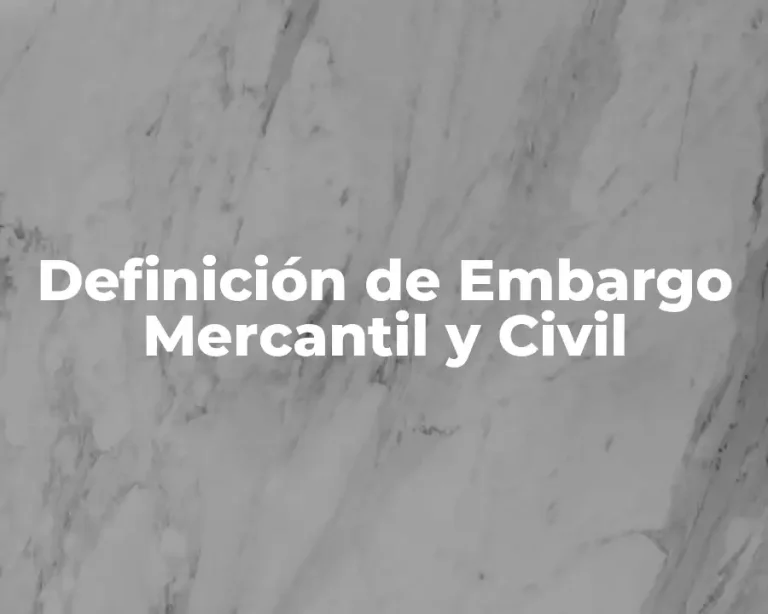 Definición de Embargo Mercantil y Civil