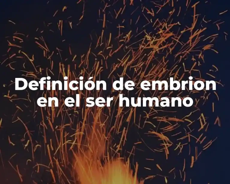 Definición de embrion en el ser humano