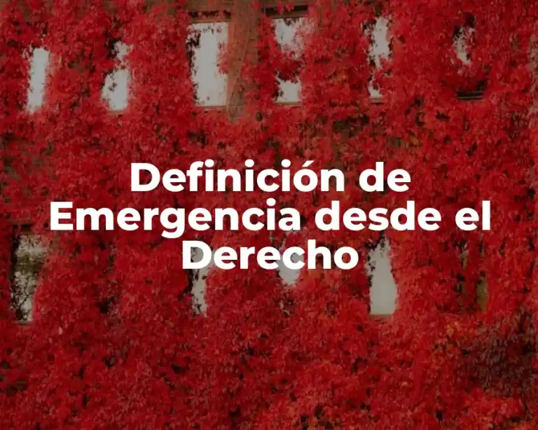 Definición de Emergencia desde el Derecho