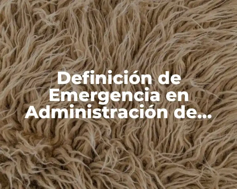 Definición de Emergencia en Administración de Recursos Humanos