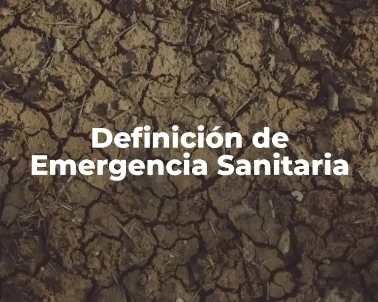 Definición de Emergencia Sanitaria