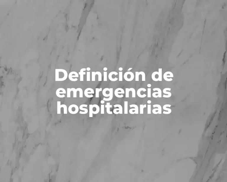 Definición de emergencias hospitalarias