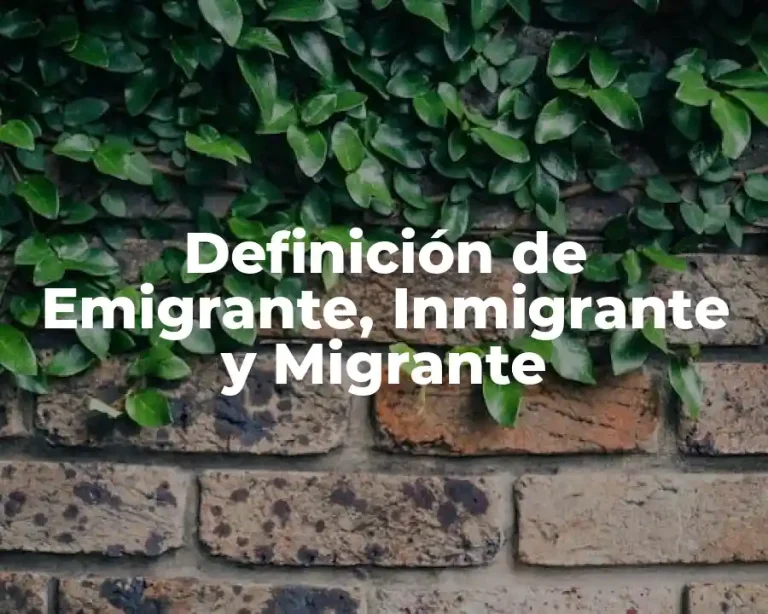 Definición de Emigrante, Inmigrante y Migrante