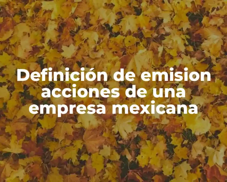 Definición de emision acciones de una empresa mexicana