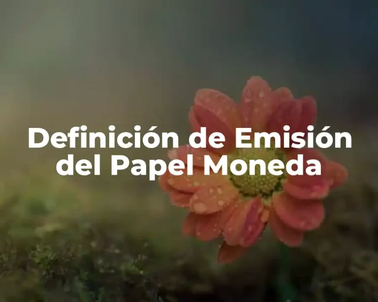 Definición de Emisión del Papel Moneda
