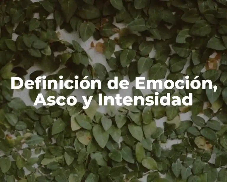 Definición de Emoción, Asco y Intensidad