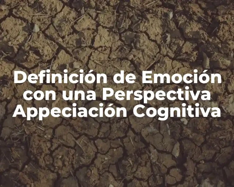 Definición de Emoción con una Perspectiva Appeciación Cognitiva