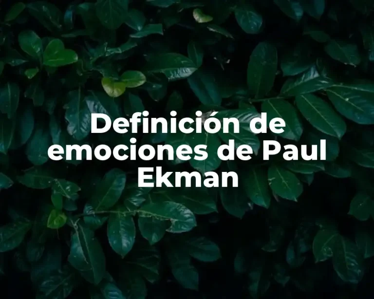 Definición de emociones de Paul Ekman