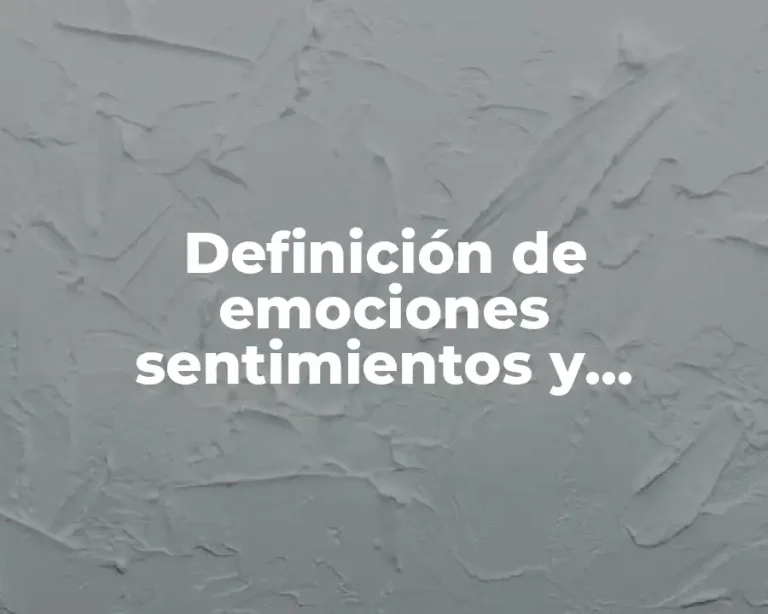 Definición de emociones sentimientos y actitudes