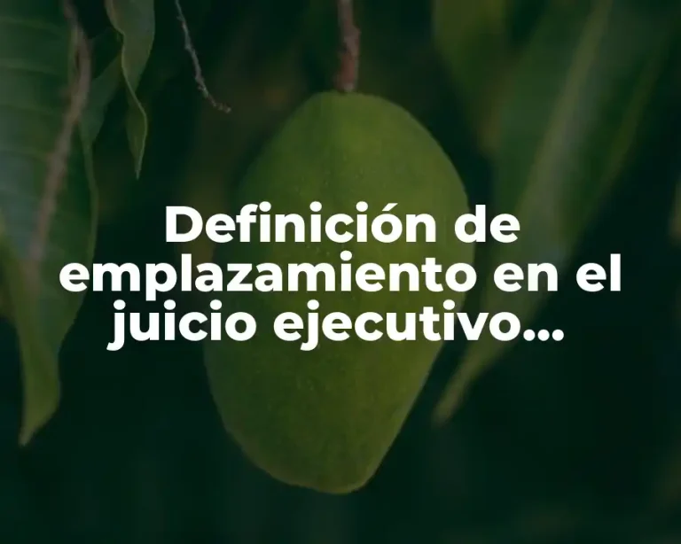 Definición de emplazamiento en el juicio ejecutivo mercantil