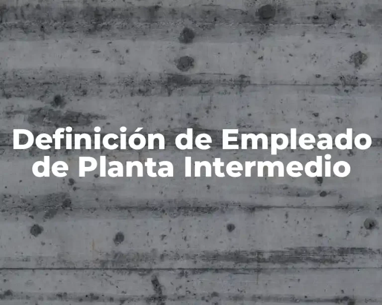 Definición de Empleado de Planta Intermedio
