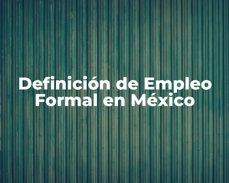 Definición de Empleo Formal en México