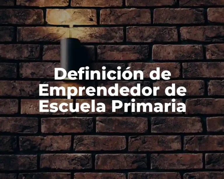 Definición de Emprendedor de Escuela Primaria