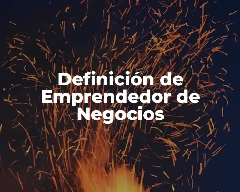 Definición de Emprendedor de Negocios