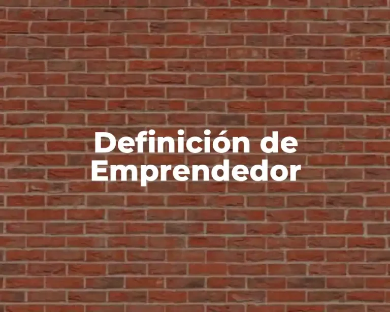Definición de Emprendedor