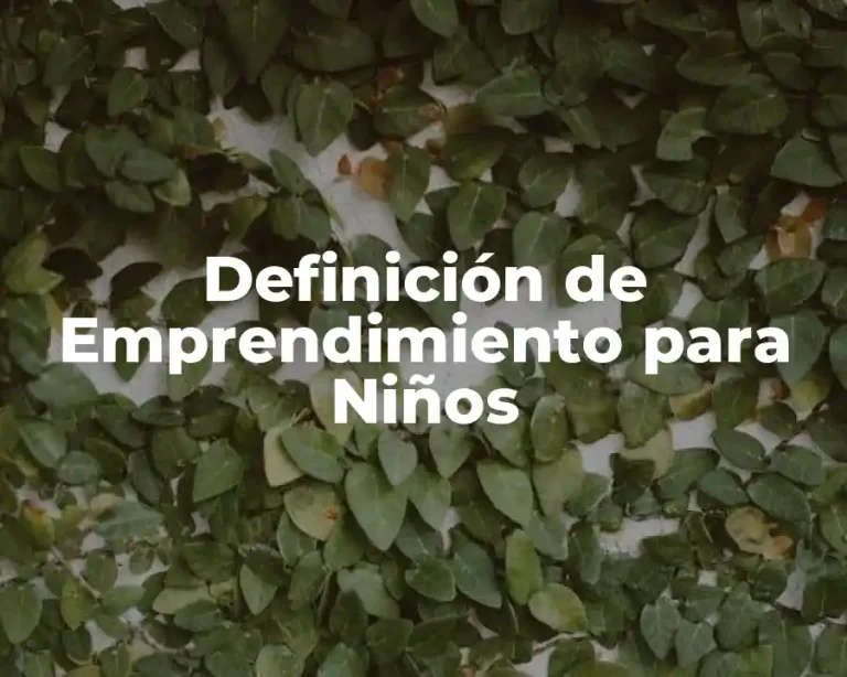 Definición de Emprendimiento para Niños