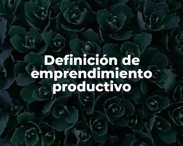 Definición de emprendimiento productivo
