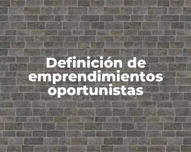 Definición de emprendimientos oportunistas