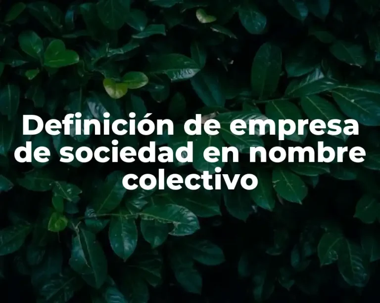 Definición de empresa de sociedad en nombre colectivo