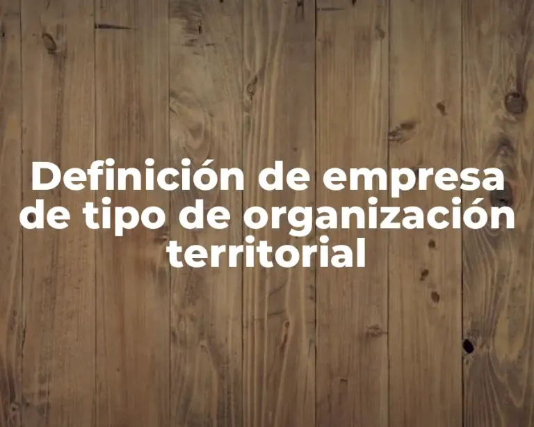 Definición de empresa de tipo de organización territorial