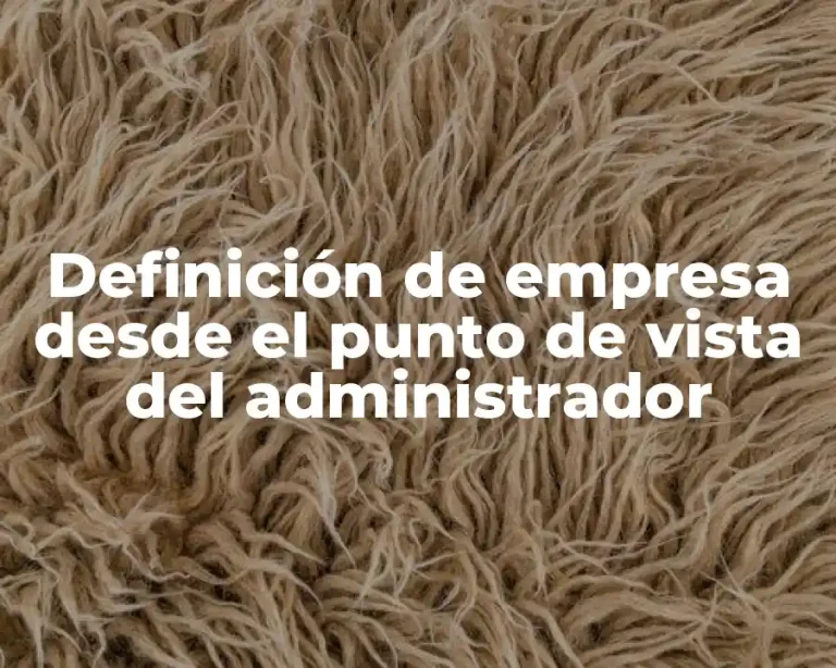 Definición de empresa desde el punto de vista del administrador