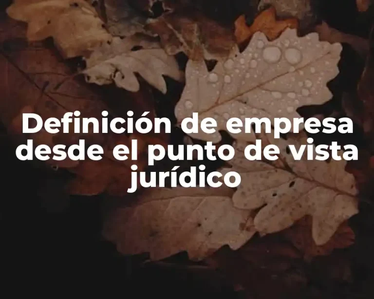 Definición de empresa desde el punto de vista jurídico
