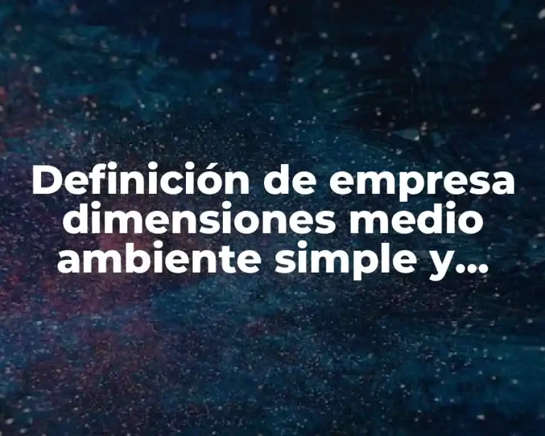 Definición de empresa dimensiones medio ambiente simple y estable
