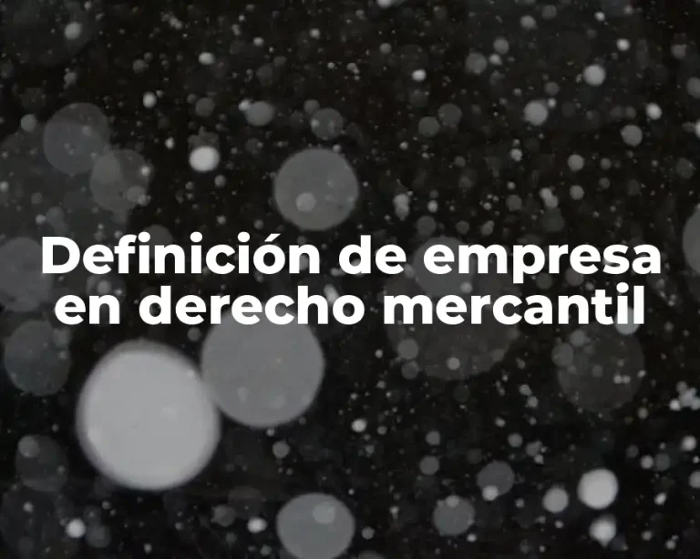 Definición de empresa en derecho mercantil