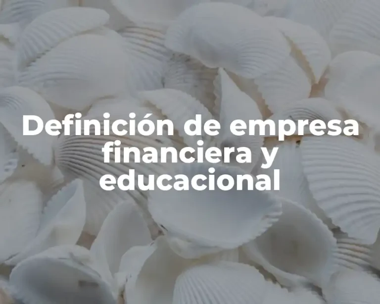 Definición de empresa financiera y educacional