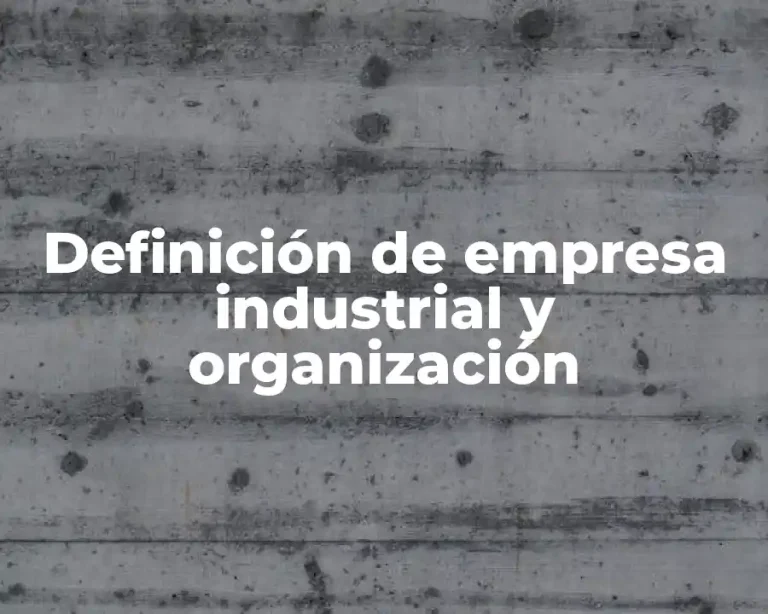Definición de empresa industrial y organización