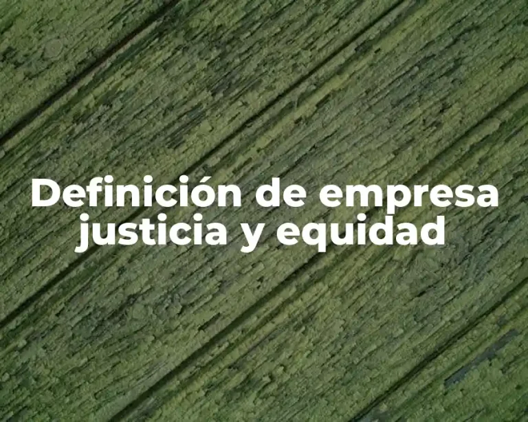 Definición de empresa justicia y equidad