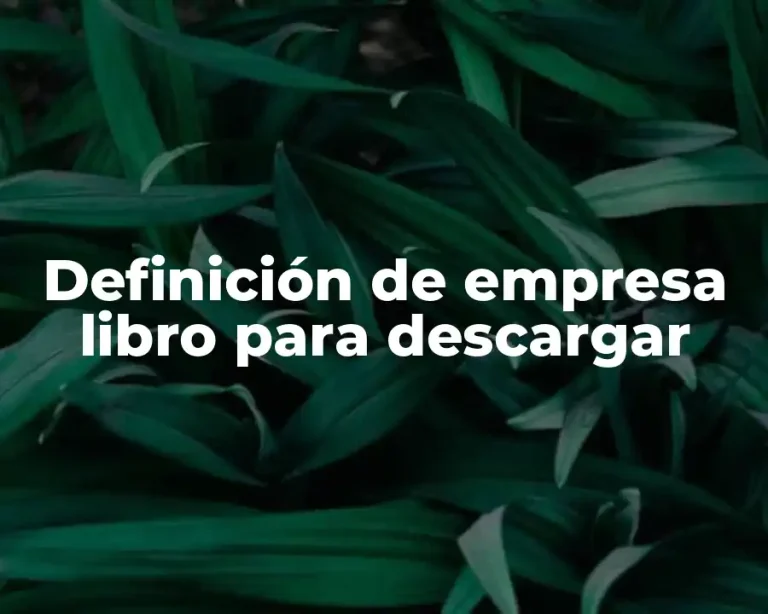 Definición de empresa libro para descargar
