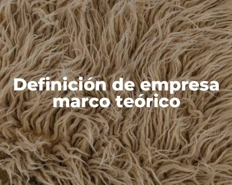 Definición de empresa marco teórico