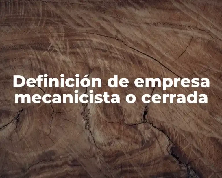Definición de empresa mecanicista o cerrada