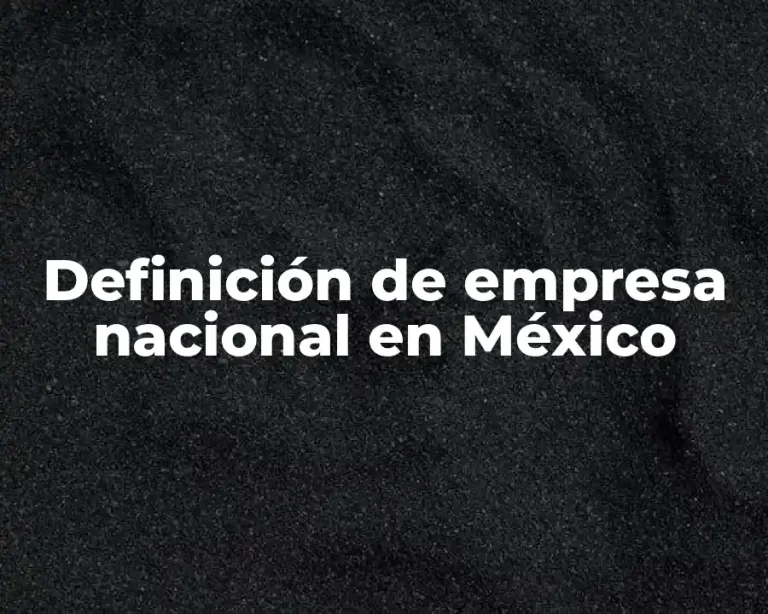 Definición de empresa nacional en México